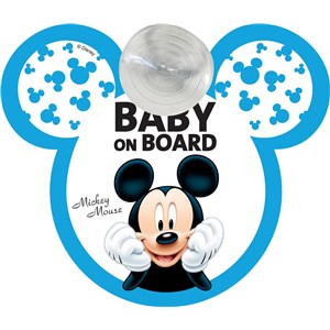 NAKLEJKA PRZYSSAWKA OSTRZEG. BABY ON BOARD MICKEY