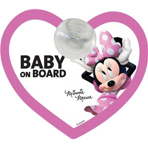 NAKLEJKA PRZYSSAWKA OSTRZEG.  BABY ON BOARD MINNIE
