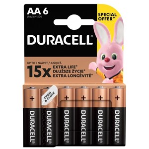 BATERIA LR6 DURACELL AA ALKALINE 6 SZT. BLISTER