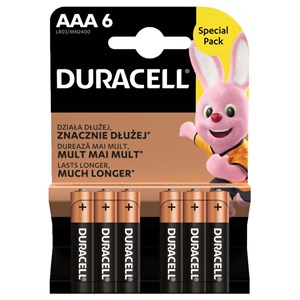 BATERIE LR03 DURACELL AAA ALKALINE 6 SZT. BLISTER