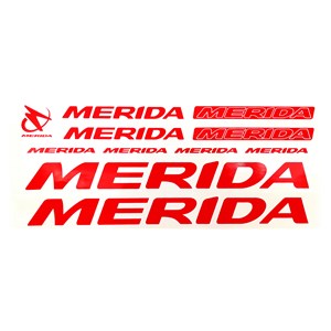 NAKLEJKA MERIDA CZERWONA - BIAŁA OBW. 5 szt.= kpl