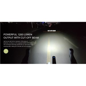 LAMPA PRZÓD GACIRON KIWI-1200 LUM CZARNA