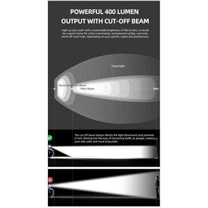 LAMPA PRZÓD GACIRON KIWI-400 LUM ANTI-GLARE CZARNA - zdjęcie 7