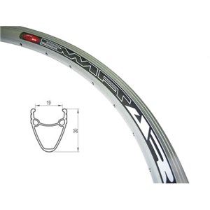 OBRĘCZ 20" STOŻEK 30mm 36 SREBRNY