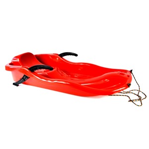 SANKI PLAST. Z HAMULCEM RACE CZERWONE